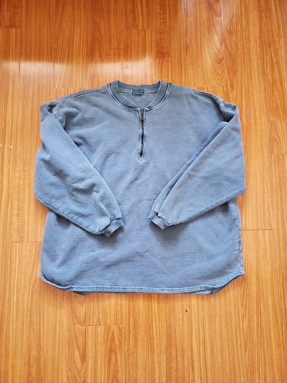 McIntosh & Seymour 1/4 Zip Blue-wash Sweater